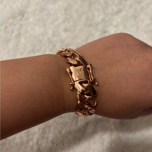 14K Rose Gold Cuban Link Bracelet - Elegant Women’s Jewelry